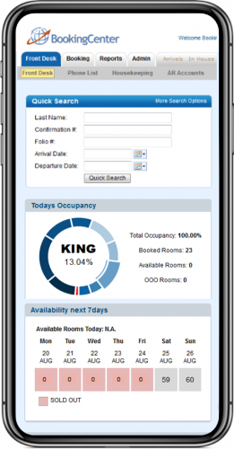 BookingCenter MyPMS Mobile Front Desk